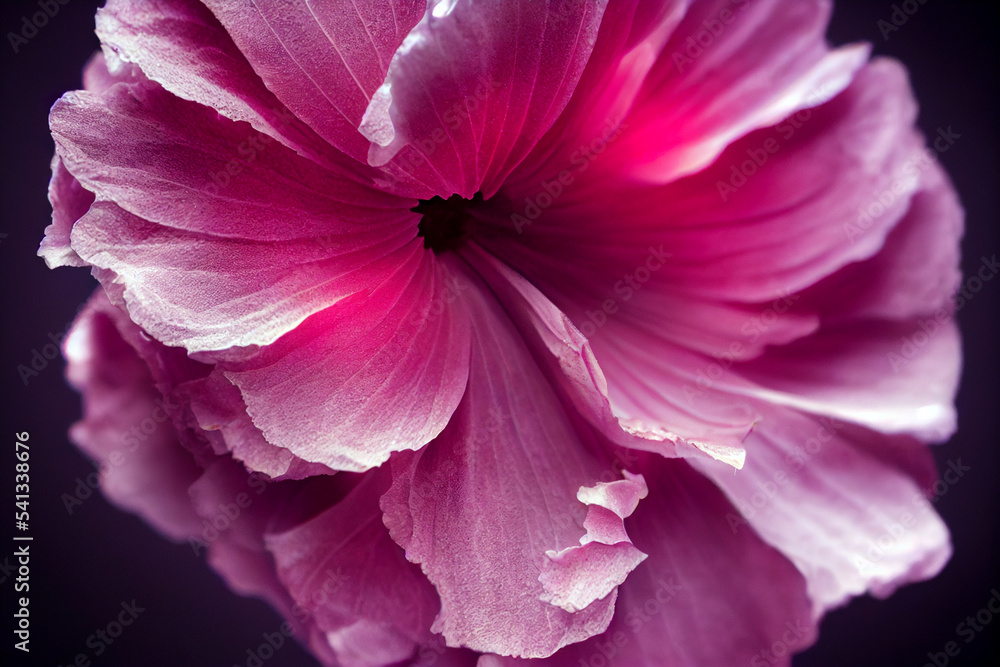 Poster close up red wild mallow flower. 3d illustration