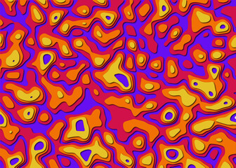 Seamless abstract blue background paper cut realistic relief. Vector illustration.