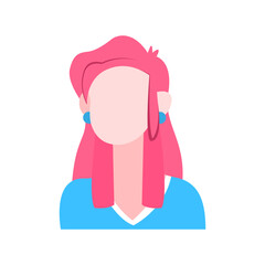 Isolated red woman head vector illustration