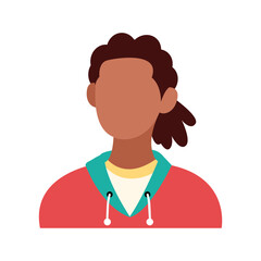 Isolated brunette man head vector illustration