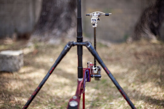Close-up shot of an Olympic recurve bow