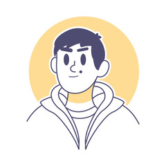 Isolated caucasian man draw vector illustration