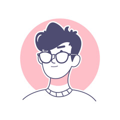 Isolated glasses man draw vector illustration
