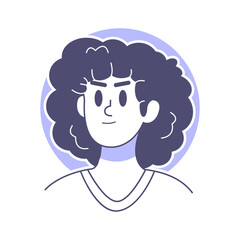 Isolated brunette man draw vector illustration