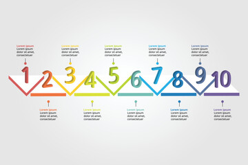 triangle graph chart template for infographic for presentation for 10 element