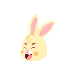 Isolated rabbit head animated vector illustration