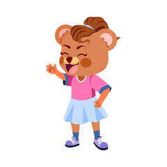 Isolated bear head body human draw animated vector