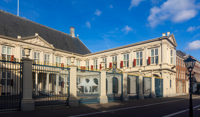 Fototapeta na wymiar External view of Noordeinde Palace in Hague, South Holland, Netherlands.