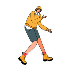 Isolated happy man dancing Hobby Vector