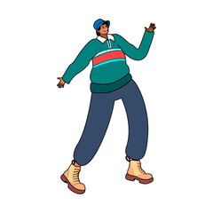 Isolated happy man dancing Hobby Vector