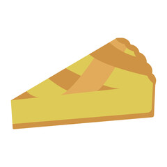 simple flat slice of berry pie yellow