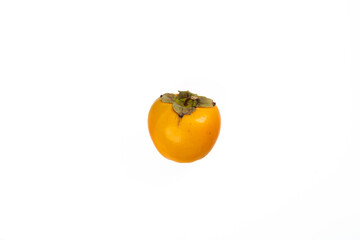 Kaki persimmon fruit on a white background.