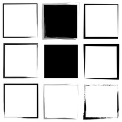 Abstract pattern with black brush shapes. Vector illustration. stock image. 