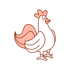 Isolated roaster draw baby vector illustration