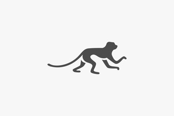 Illustration vector graphic of walking monkey silhouette