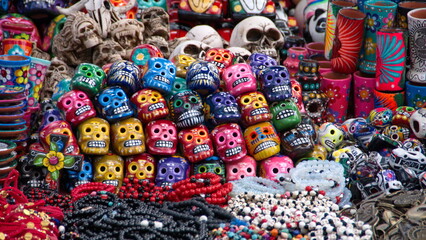 Colorful souvenirs in the Zocalo, Mexico City