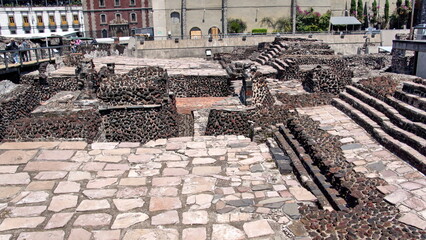 The Templo Mayor near the Zocalo, in Mexico City