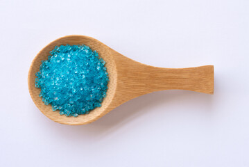 Blue Sugar Crystals on a Spoon
