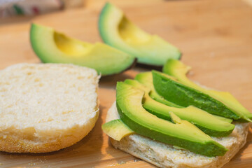 slices of bread with avocado 