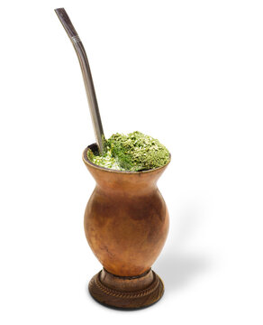 Chimarr&atilde;o, traditional mate hot tea. Drink of South of the Brazil. Also knowed like mate. Chimarr&atilde;o isolated. Mate isolated.

