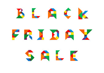 Black Friday Sale shaped by tangram