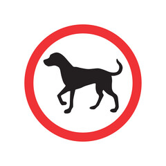 Vector no dog sign isolated on white background