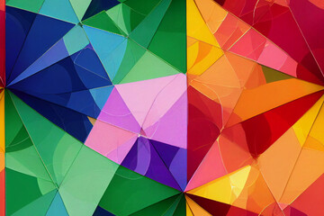 Colorful Abstract Retro Pattern Inspired by Snowflakes.