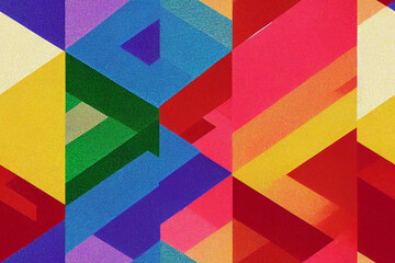 Colorful Abstract Retro Pattern Inspired by Snowflakes.