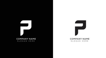 Gradient minimal letter p logo design