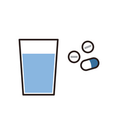 Illustration of medicine and water.