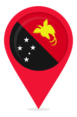 Map pin icons of Papua New Guinea's national flags.ai