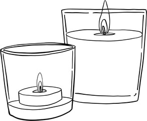 simplicity spa candle freehand drawing