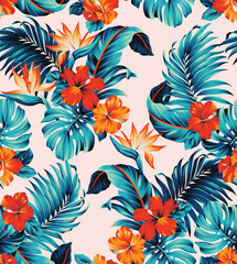 Tropical pattern background Free Vector