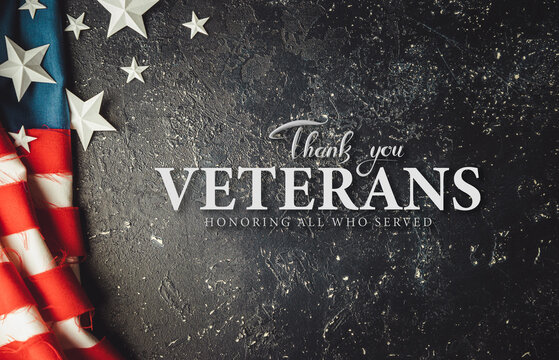 Thank you veterans, November 11, honoring all who served, posters, greeting card for veterans day, american flag on stone background
