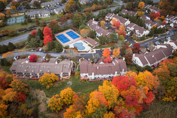 Drone Autumn Foliage in Princeton Cranbury Plainsboro New Jersey