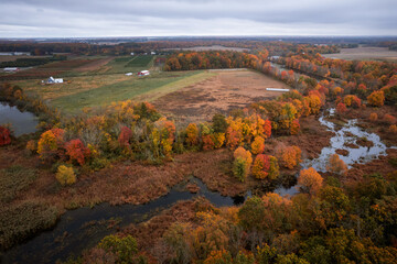 Drone Autumn Foliage in Princeton Cranbury Plainsboro New Jersey