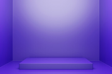 3d illustration of a purple podium. 3d rendering. Minimalism geometry background