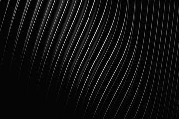 3D illustration  black stripes in the form of wave waves, futuristic background.