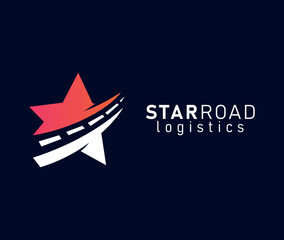 Obraz premium Star Road Logistics logo design sign illustration