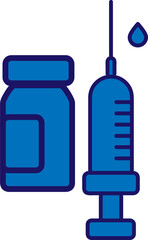  syringe icon line art design on white background..eps