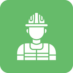 Worker Multicolor Round Corner Glyph Inverted Icon
