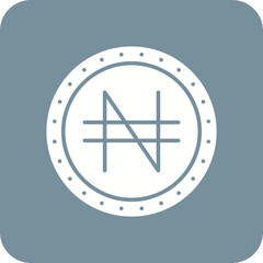 Naira Multicolor Round Corner Glyph Inverted Icon