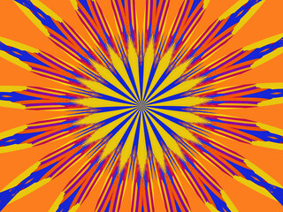 Orange yellow sun abstract background with rays