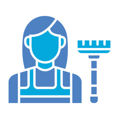 Maid Glyph Two Color Icon