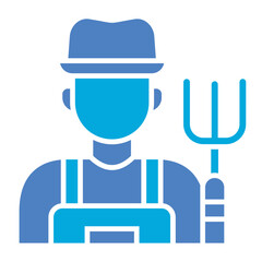Farmer Glyph Two Color Icon