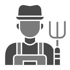 Farmer Greyscale Glyph Icon