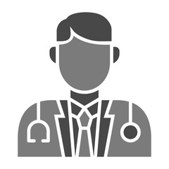 Doctor Greyscale Glyph Icon