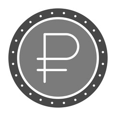 Ruble Greyscale Glyph Icon