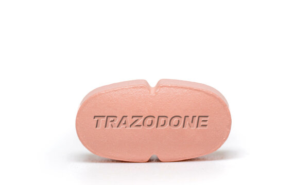 Trazodone Pharmaceutical medicine pills  tablet  Copy space. Medical concepts.