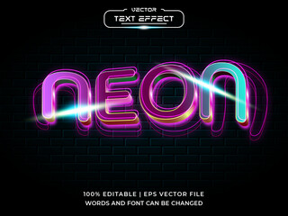 Neon 3d editable text effect